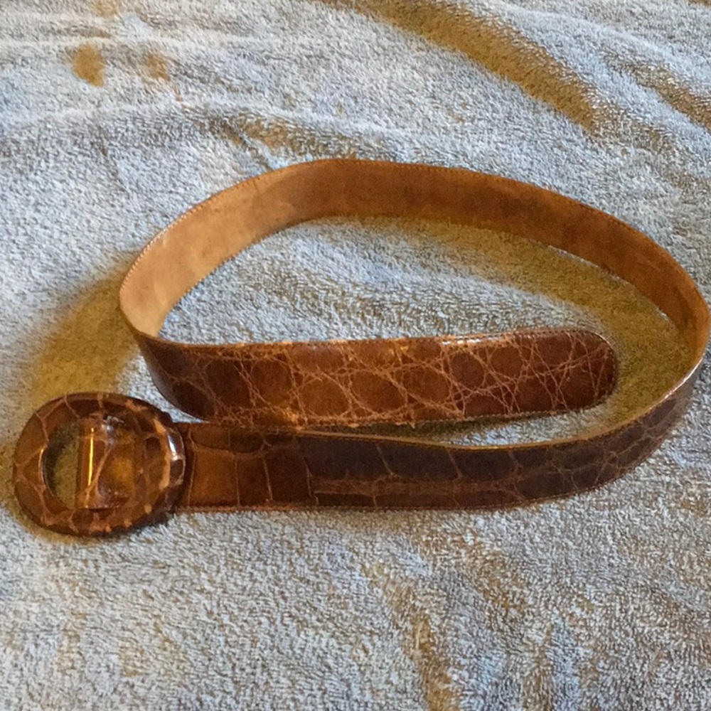 COPY - De Vecchi brown alligator belt